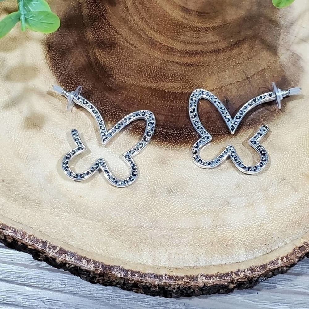 LUCKY brand‎ silver butterfly earrings